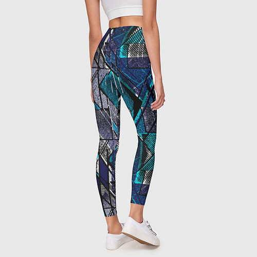 Женские легинсы Сине - черная гранжевая абстракция / 3D-принт – фото 4