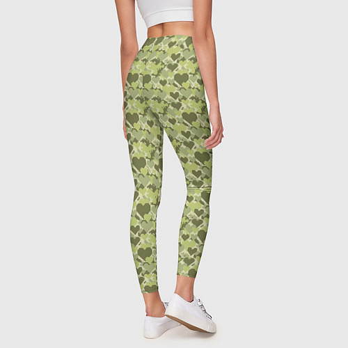 Женские легинсы Милитари сердце пиксель / 3D-принт – фото 4