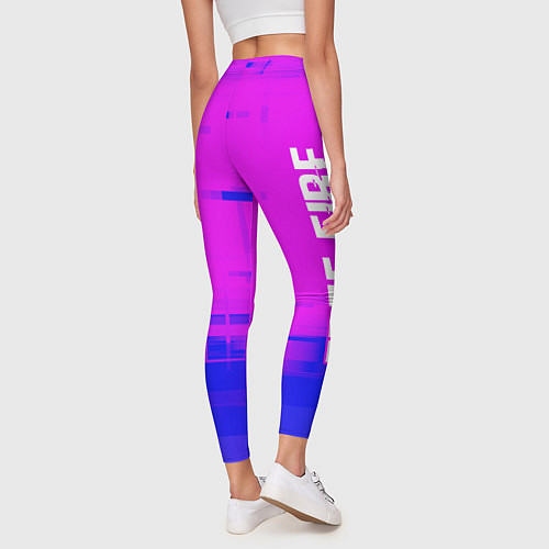 Женские легинсы Free Fire glitch text effect: по-вертикали / 3D-принт – фото 4