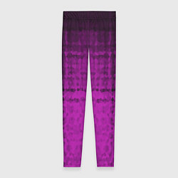 Леггинсы женские Абстрактный мозаичный черно - пурпурный узор, цвет: 3D-принт