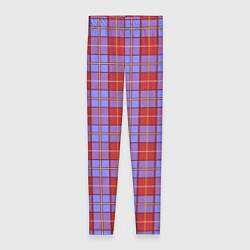 Леггинсы женские Ткань Шотландка красно-синяя, цвет: 3D-принт