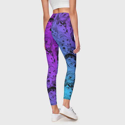 Женские легинсы Ахегао красивый неон / 3D-принт – фото 4
