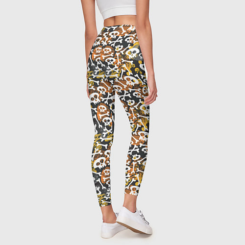 Женские легинсы Череп и абстрактные фигуры / 3D-принт – фото 4
