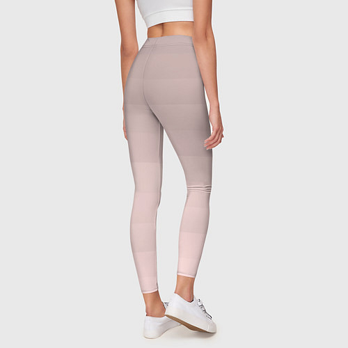 Женские легинсы Монохромный полосатый розовато-бежевый / 3D-принт – фото 4