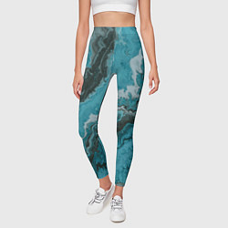 Леггинсы женские Тёмно-синие разливающиеся краски, цвет: 3D-принт — фото 2