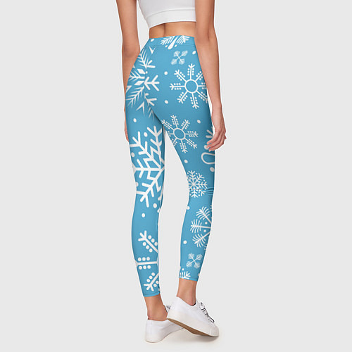 Женские легинсы Snow in blue / 3D-принт – фото 4