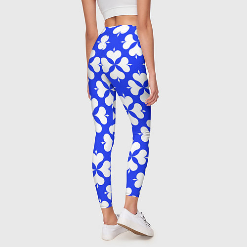 Женские легинсы Четырехлистный клевер синий / 3D-принт – фото 4