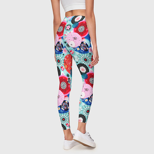 Женские легинсы Abstract flowers / 3D-принт – фото 4
