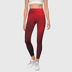 Леггинсы женские Красный абстрактный фон волны, цвет: 3D-принт — фото 2