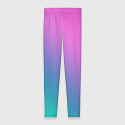 Женские легинсы Розовый с бирюзовым и синим градиент