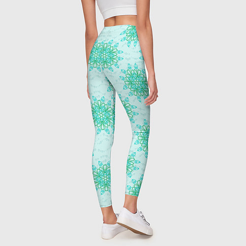 Женские легинсы Цветок и завитушка / 3D-принт – фото 4
