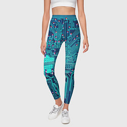 Леггинсы женские Компьютерная плата, цвет: 3D-принт — фото 2