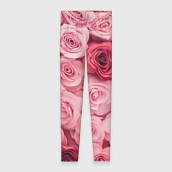 Леггинсы женские Чайная пыльная роза - нежно розовый цветок, цвет: 3D-принт
