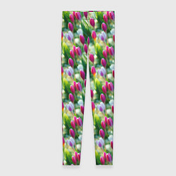 Леггинсы женские Весенние тюльпаны и подснежники, цвет: 3D-принт