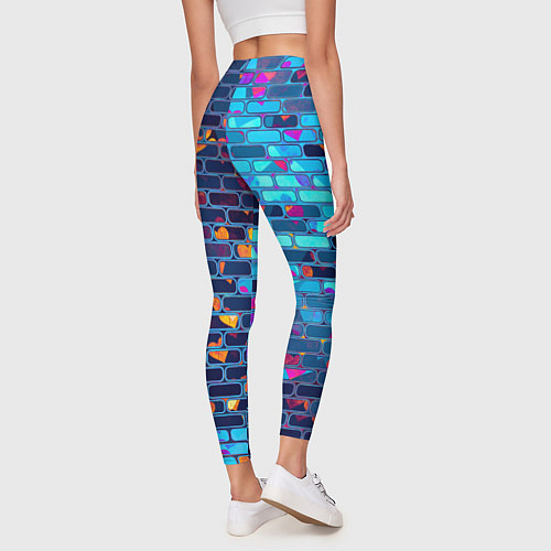Женские легинсы Кирпичные сердца / 3D-принт – фото 4