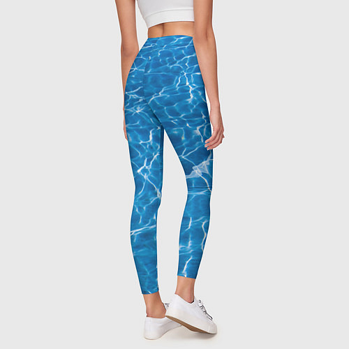 Женские легинсы Текстурный водяной паттерн / 3D-принт – фото 4