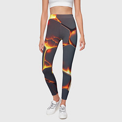 Леггинсы женские Огонь из разломленных плит, цвет: 3D-принт — фото 2