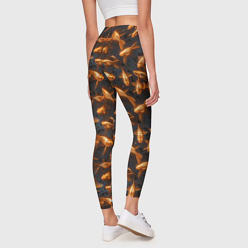Женские легинсы Паттерн из золотых рыбок / 3D-принт – фото 4