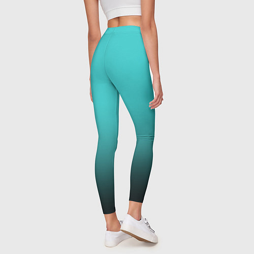 Женские легинсы Силуэт лисы на градиентном фоне / 3D-принт – фото 4