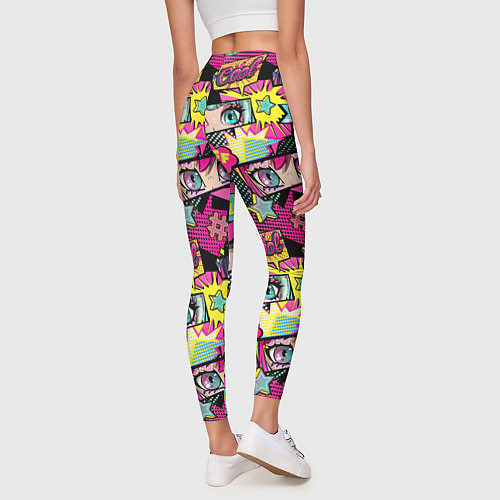 Женские легинсы Глаза аниме-девушки: cool pattern / 3D-принт – фото 4