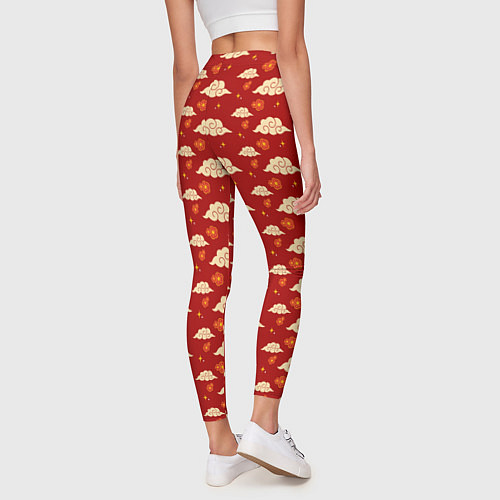 Женские легинсы Облака Сакура Звезды / 3D-принт – фото 4