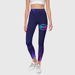 Леггинсы женские BYD neon speed lines, цвет: 3D-принт — фото 2