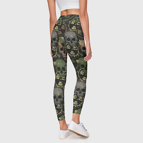 Женские легинсы Черепа со знаками радиактивности / 3D-принт – фото 4