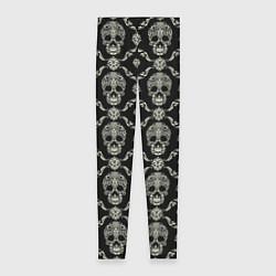 Леггинсы женские Узор с черепами Pattern with skulls, цвет: 3D-принт