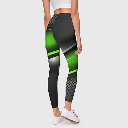 Женские легинсы Зеленая объемная полосы / 3D-принт – фото 4