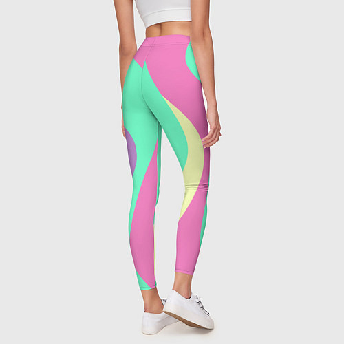 Женские легинсы Полосатая цветная абстракция / 3D-принт – фото 4