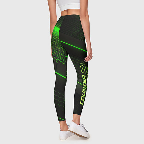Женские легинсы CS2 green neon / 3D-принт – фото 4