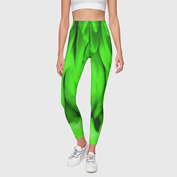 Леггинсы женские Зеленая абстрактная текстура, цвет: 3D-принт — фото 2
