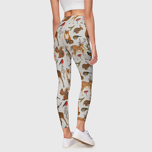 Женские легинсы Лесные животные / 3D-принт – фото 4
