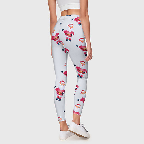 Женские легинсы Дед Мороз - Новогодний дедушка паттерн / 3D-принт – фото 4