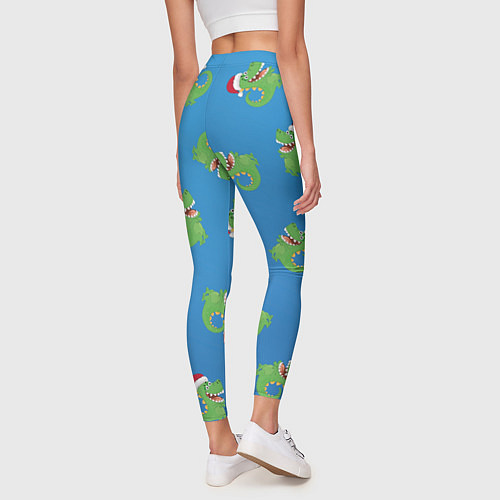 Женские легинсы Новогодний дракончик / 3D-принт – фото 4