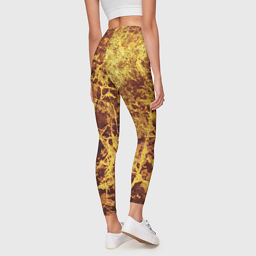 Женские легинсы Абстракция - желтый антрацит / 3D-принт – фото 4