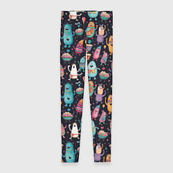 Женские легинсы Весёлые монстры на вечеринке