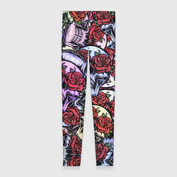 Леггинсы женские Череп розы в глазах паттерн, цвет: 3D-принт
