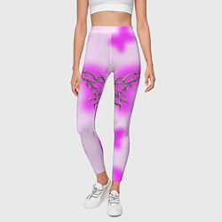 Леггинсы женские Y2K purple butterfly, цвет: 3D-принт — фото 2