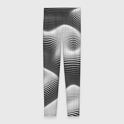 Леггинсы женские Чёрно белый точечный абстрактный фон, цвет: 3D-принт