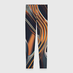 Леггинсы женские Слияние красок оранжевого и чёрного абстракция, цвет: 3D-принт