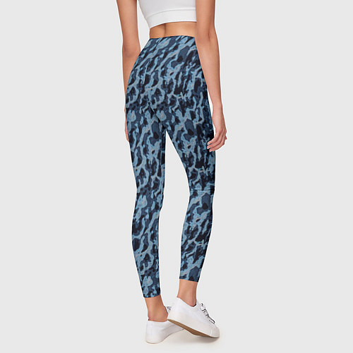 Женские легинсы Размытый пятнистый синий / 3D-принт – фото 4
