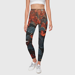 Леггинсы женские Красные и черные плиты, цвет: 3D-принт — фото 2