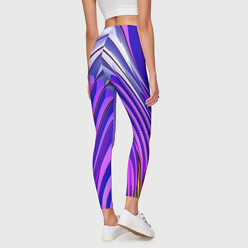 Женские легинсы Фиолетовые линии и полосы / 3D-принт – фото 4