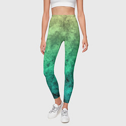 Леггинсы женские Абстракция - изумрудная текстура, цвет: 3D-принт — фото 2