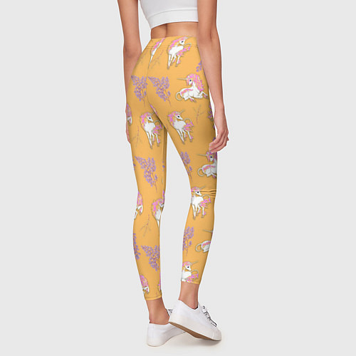 Женские легинсы Единорог цветная грива / 3D-принт – фото 4