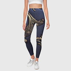 Леггинсы женские Классические позолоченные объемные узоры, цвет: 3D-принт — фото 2