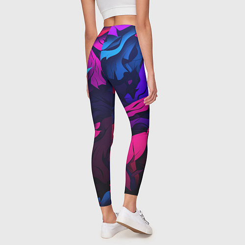 Женские легинсы Синие и фиолетовые яркие краски / 3D-принт – фото 4