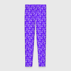 Леггинсы женские Паттерн маленькие сердечки фиолетовый, цвет: 3D-принт