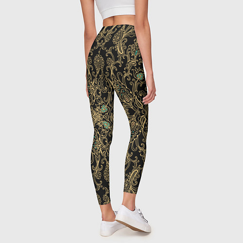 Женские легинсы Славянский этнический орнамент с позолотой / 3D-принт – фото 4